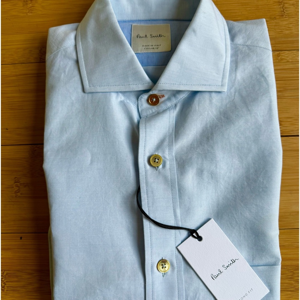 Paul Smith Men’s Soho Fit Cotton/Linen Dress Shirt Size 15 Neck (New with Tags)